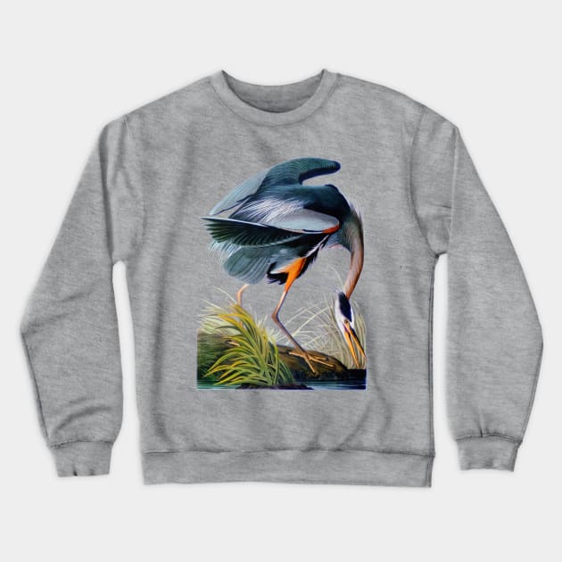 Audubon Great Blue Heron Crewneck Sweatshirt by Dystopianpalace